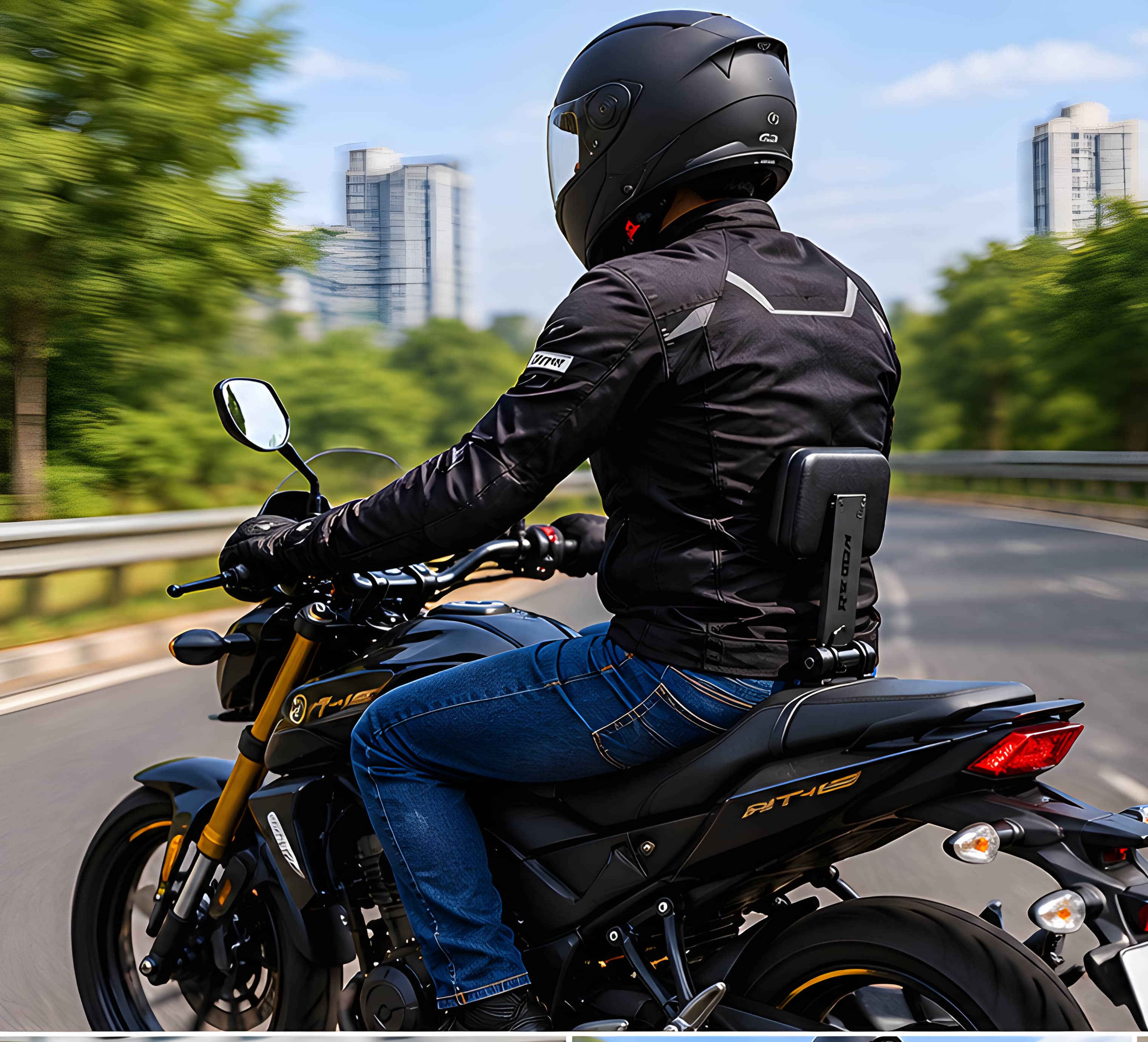 Motorcycle rider on an Indian street